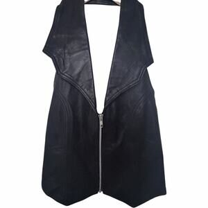 Hot Leathers Leather Vest Womens Large Black Biker